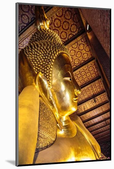 Bangkok, Thailand. Giant reclining gold Buddha statue at Wat Pho temple-Miva Stock-Mounted Photographic Print