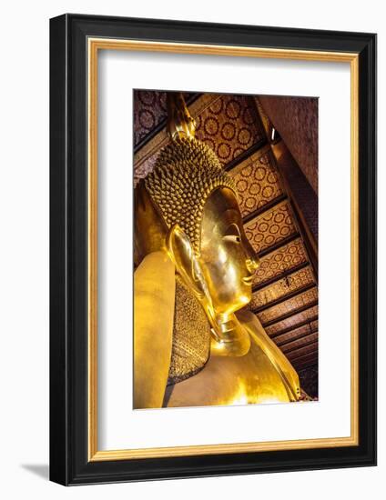 Bangkok, Thailand. Giant reclining gold Buddha statue at Wat Pho temple-Miva Stock-Framed Photographic Print