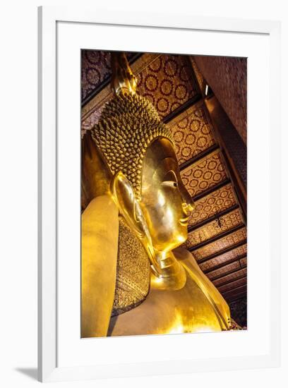 Bangkok, Thailand. Giant reclining gold Buddha statue at Wat Pho temple-Miva Stock-Framed Photographic Print