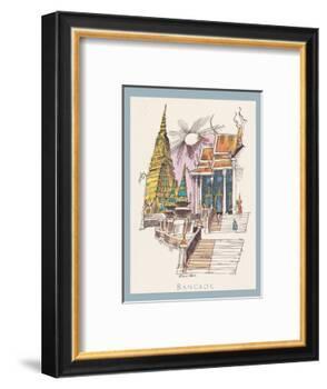 Bangkok, Thailand - Temple of the Dawn - TWA (Trans World Airlines) Menu Cover-David Klein-Framed Art Print