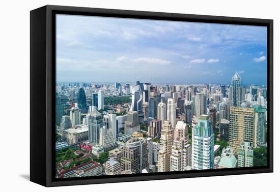 Bangkok, Thailand. Views over downtown Bangkok, Thailand.-Micah Wright-Framed Premier Image Canvas