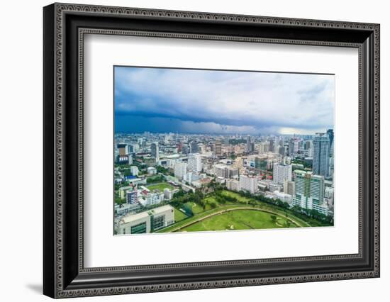 Bangkok, Thailand. Views over downtown Bangkok, Thailand.-Micah Wright-Framed Photographic Print