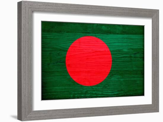 Bangladesh Flag Design with Wood Patterning - Flags of the World Series-Philippe Hugonnard-Framed Art Print