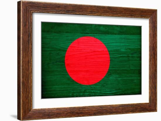 Bangladesh Flag Design with Wood Patterning - Flags of the World Series-Philippe Hugonnard-Framed Art Print