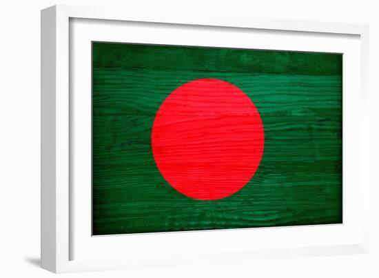 Bangladesh Flag Design with Wood Patterning - Flags of the World Series-Philippe Hugonnard-Framed Art Print