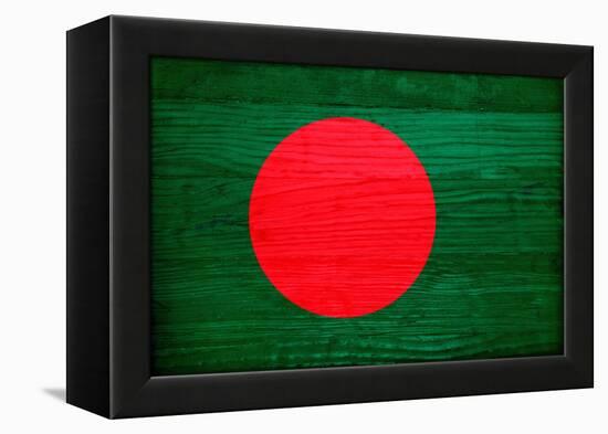 Bangladesh Flag Design with Wood Patterning - Flags of the World Series-Philippe Hugonnard-Framed Stretched Canvas