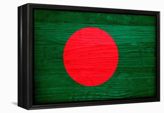 Bangladesh Flag Design with Wood Patterning - Flags of the World Series-Philippe Hugonnard-Framed Stretched Canvas