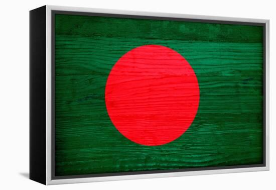 Bangladesh Flag Design with Wood Patterning - Flags of the World Series-Philippe Hugonnard-Framed Stretched Canvas