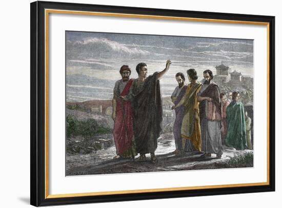 Banishment of Greek Philosopher Aristotle from Athens in 323 BC-null-Framed Giclee Print