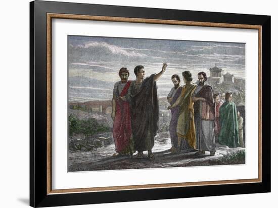 Banishment of Greek Philosopher Aristotle from Athens in 323 BC-null-Framed Giclee Print