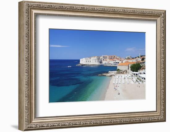 Banje Beach, Old Harbour and Old Town, UNESCO World Heritage Site-Markus Lange-Framed Photographic Print