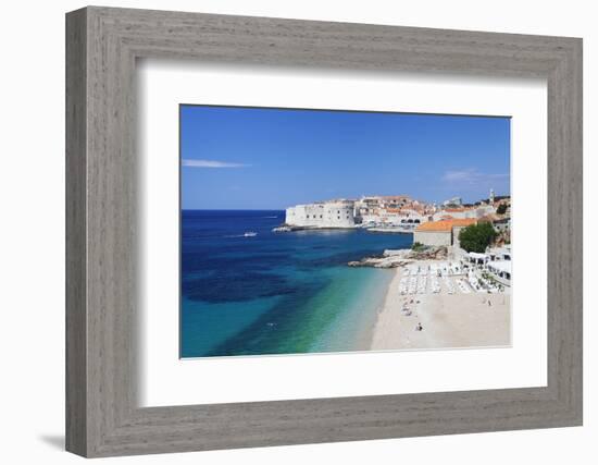 Banje Beach, Old Harbour and Old Town, UNESCO World Heritage Site-Markus Lange-Framed Photographic Print