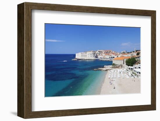 Banje Beach, Old Harbour and Old Town, UNESCO World Heritage Site-Markus Lange-Framed Photographic Print