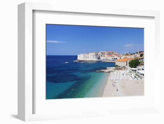 Banje Beach, Old Harbour and Old Town, UNESCO World Heritage Site-Markus Lange-Framed Photographic Print