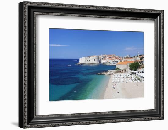 Banje Beach, Old Harbour and Old Town, UNESCO World Heritage Site-Markus Lange-Framed Photographic Print