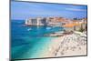 Banje beach, Old Port and Dubrovnik Old Town, Dubrovnik, Dalmatian Coast, Croatia, Europe-Neale Clark-Mounted Photographic Print