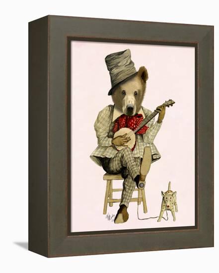 Banjo Bear-Fab Funky-Framed Stretched Canvas