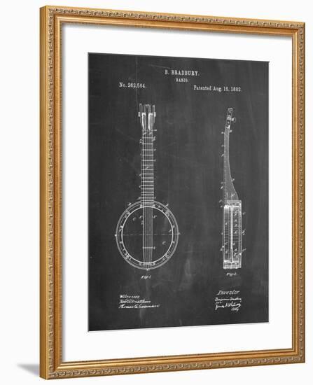 Banjo Mandolin Patent-Cole Borders-Framed Art Print