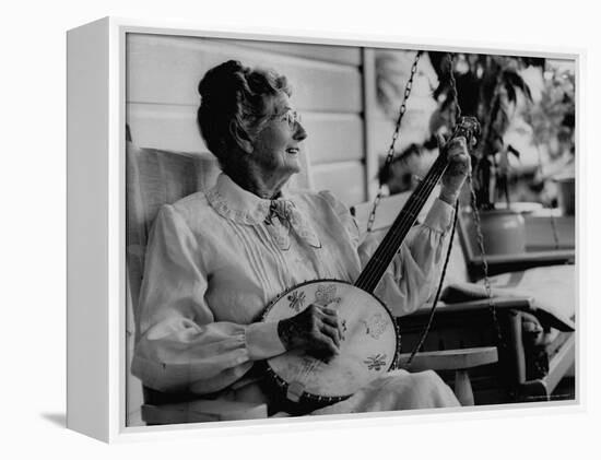 Banjo Player Aunt Samanthey-Robert W^ Kelley-Framed Premier Image Canvas