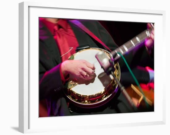 Banjo Player Detail, Grand Ole Opry at Ryman Auditorium, Nashville, Tennessee, USA-Walter Bibikow-Framed Photographic Print