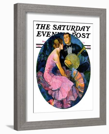 "Banjo Serenade," Saturday Evening Post Cover, April 11, 1931-John LaGatta-Framed Giclee Print