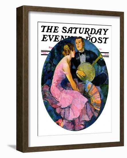"Banjo Serenade," Saturday Evening Post Cover, April 11, 1931-John LaGatta-Framed Giclee Print
