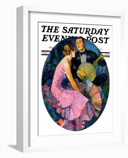 "Banjo Serenade," Saturday Evening Post Cover, April 11, 1931-John LaGatta-Framed Giclee Print