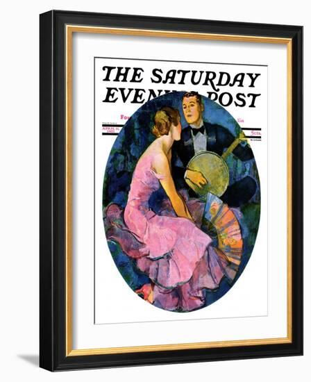 "Banjo Serenade," Saturday Evening Post Cover, April 11, 1931-John LaGatta-Framed Giclee Print