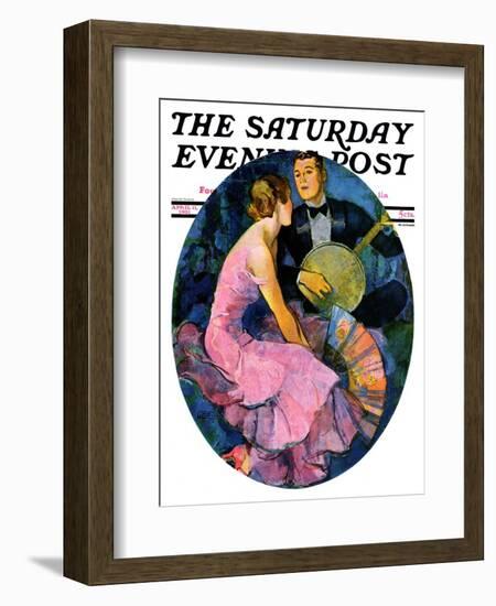 "Banjo Serenade," Saturday Evening Post Cover, April 11, 1931-John LaGatta-Framed Giclee Print