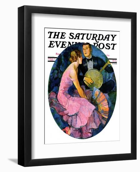 "Banjo Serenade," Saturday Evening Post Cover, April 11, 1931-John LaGatta-Framed Giclee Print