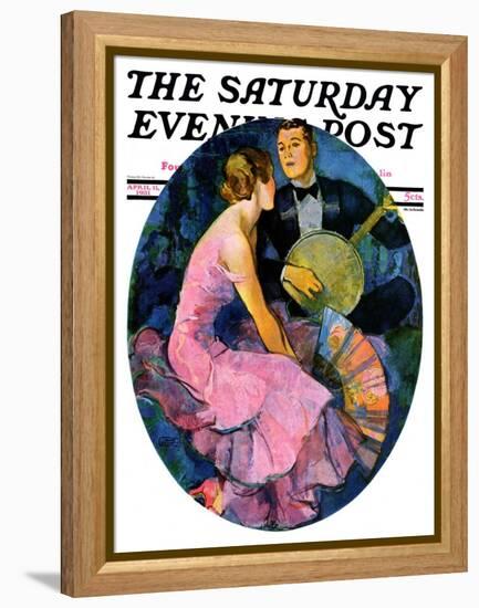 "Banjo Serenade," Saturday Evening Post Cover, April 11, 1931-John LaGatta-Framed Premier Image Canvas