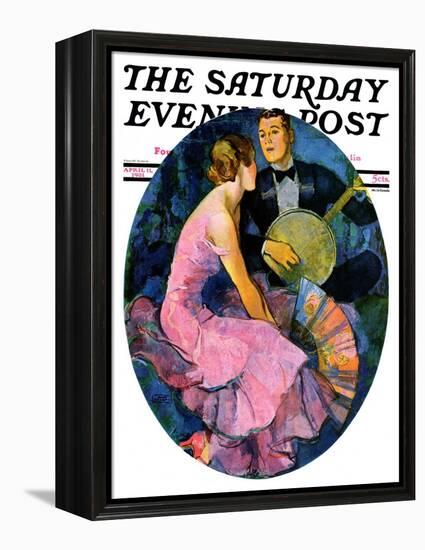 "Banjo Serenade," Saturday Evening Post Cover, April 11, 1931-John LaGatta-Framed Premier Image Canvas