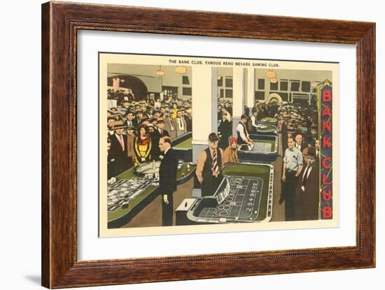 Bank Club, Gambling in Reno, Nevada-null-Framed Art Print