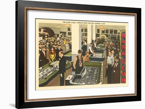 Bank Club, Gambling in Reno, Nevada-null-Framed Art Print