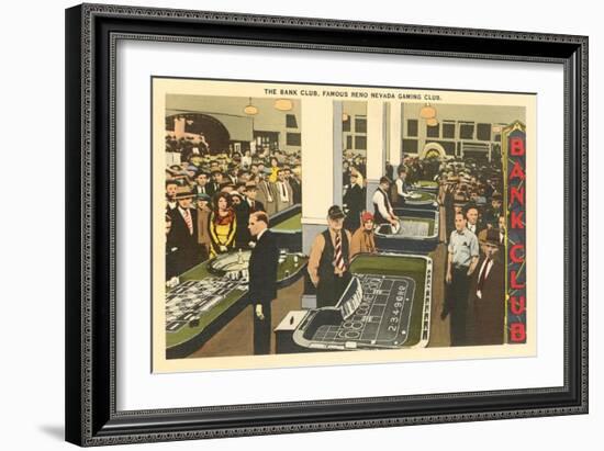 Bank Club, Gambling in Reno, Nevada-null-Framed Art Print