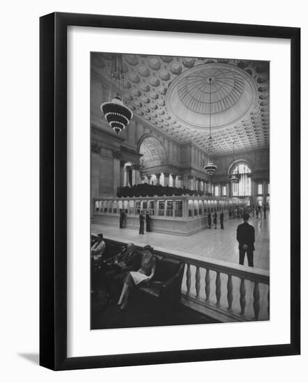 Bank Floor of National City Bank-Herbert Gehr-Framed Photographic Print