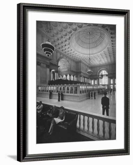 Bank Floor of National City Bank-Herbert Gehr-Framed Photographic Print