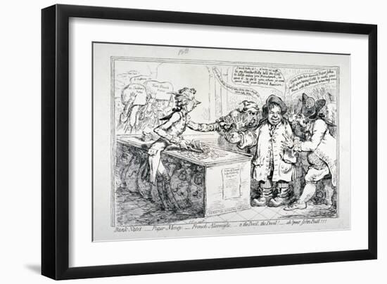 Bank-Notes, Paper Money, French Alarmists..., 1797-James Gillray-Framed Giclee Print