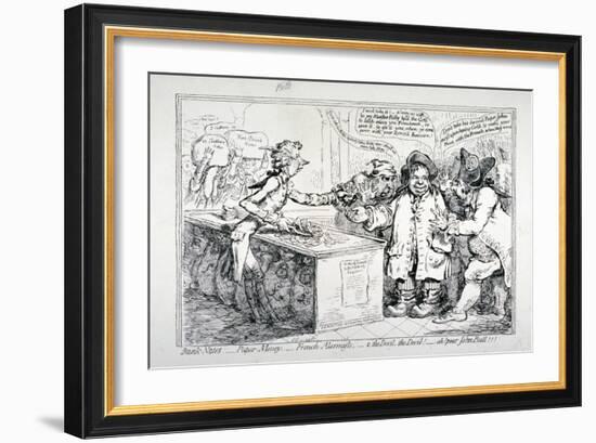 Bank-Notes, Paper Money, French Alarmists..., 1797-James Gillray-Framed Giclee Print