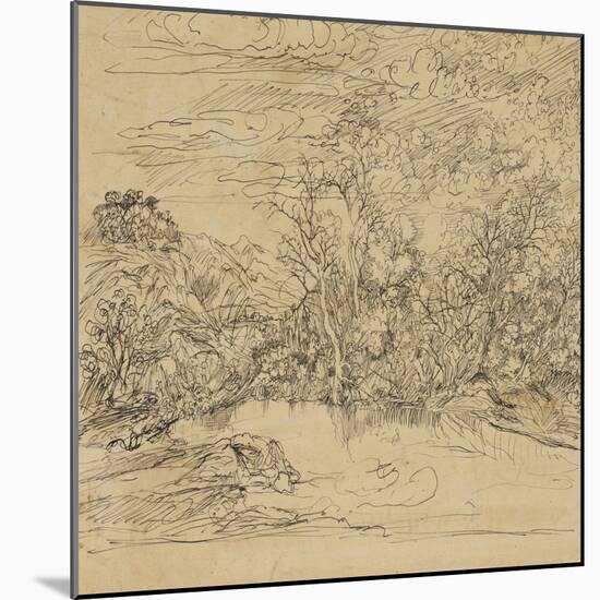 Bank of a Pond-Rodolphe Bresdin-Mounted Giclee Print