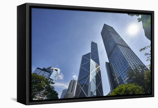 Bank of China Building and Cheung Kong Centre towers in Central, Hong Kong Island's financial distr-Fraser Hall-Framed Premier Image Canvas