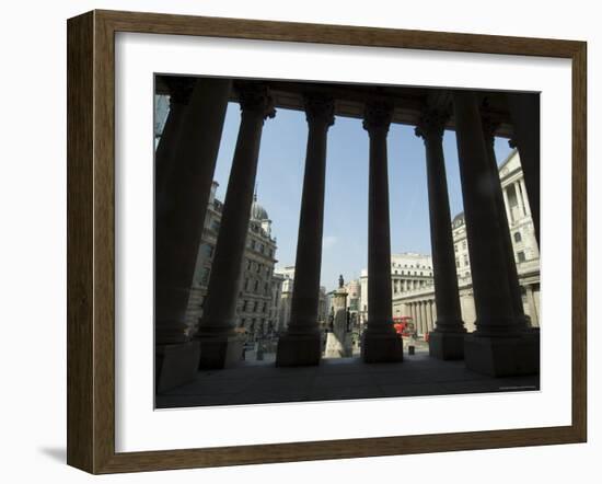 Bank of England Seen from the Steps of the Royal Exchange, City of London, London, England-Ethel Davies-Framed Photographic Print