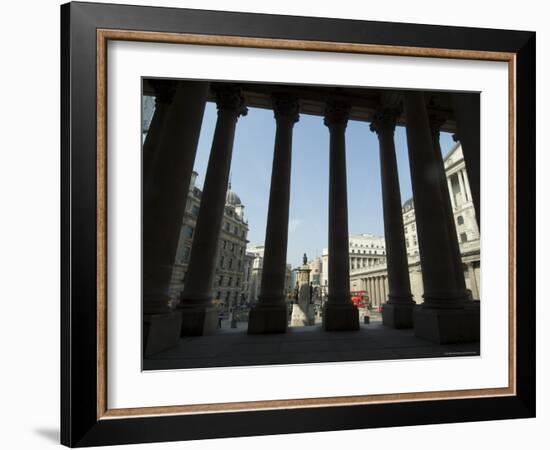 Bank of England Seen from the Steps of the Royal Exchange, City of London, London, England-Ethel Davies-Framed Photographic Print