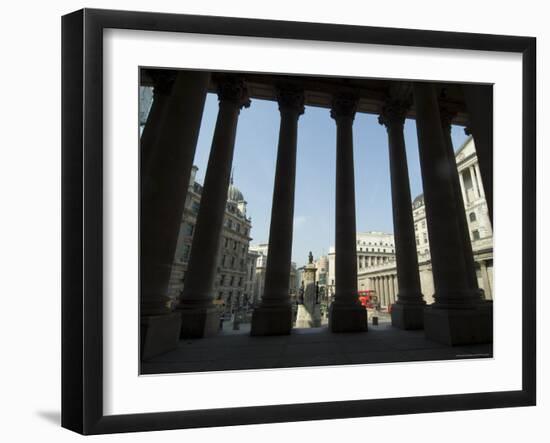 Bank of England Seen from the Steps of the Royal Exchange, City of London, London, England-Ethel Davies-Framed Photographic Print