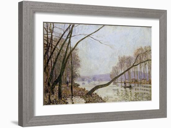 Bank of the Seine in Autumn, 1876 (Oil on Canvas)-Alfred Sisley-Framed Giclee Print