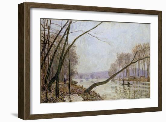 Bank of the Seine in Autumn, 1876 (Oil on Canvas)-Alfred Sisley-Framed Giclee Print