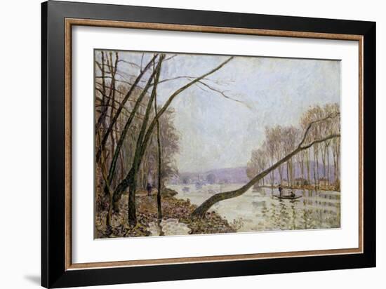 Bank of the Seine in Autumn, 1876 (Oil on Canvas)-Alfred Sisley-Framed Giclee Print