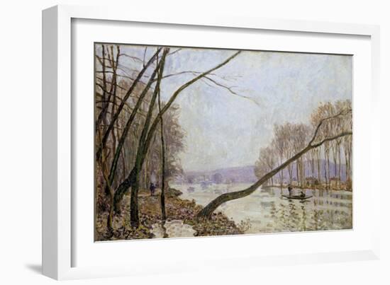 Bank of the Seine in Autumn, 1876 (Oil on Canvas)-Alfred Sisley-Framed Giclee Print