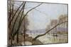 Bank of the Seine in Autumn, 1876 (Oil on Canvas)-Alfred Sisley-Mounted Giclee Print