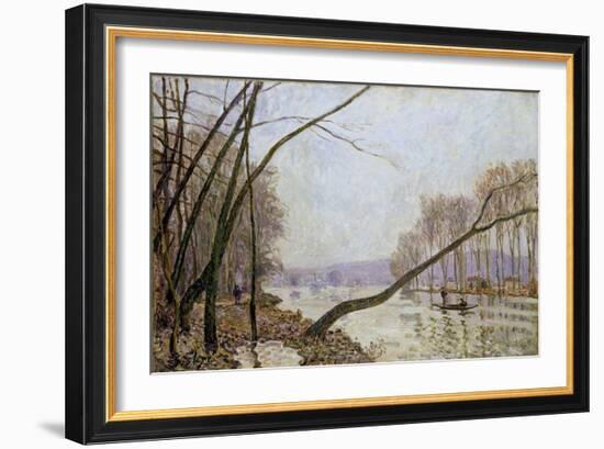 Bank of the Seine in Autumn, 1876 (Oil on Canvas)-Alfred Sisley-Framed Giclee Print
